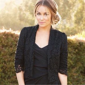 LC Lauren Conrad Black Lace Bolero Jacket